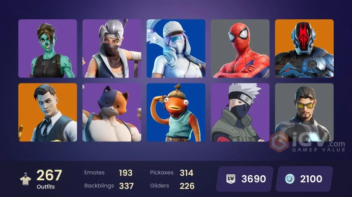 [ALL PLATFORMS]-267 Skin-314 Pickaxe-Heron Stance Hero-FULL ACCESS-LIFE TIME WARRANTY-