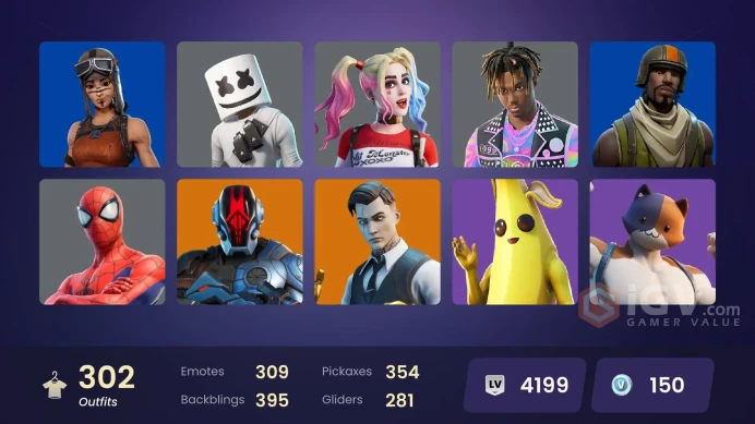 [ALL PLATFORMS]-302 Skin-354 Pickaxe-309 Emotes-281 Glider-FULL ACCESS-BEST SELLER-LIFE TIME WARRANTY
