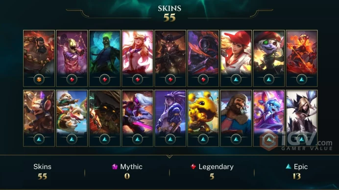 EUW / PLATIN 3 - +60LP GAIN - EMERALD 2-1 MMR - 119 Champ - 56 Perfect Skins(1 Ultimate, 5 Legendary, 13 Epic) - 30K BE - S14 ACC - FULL ACCES