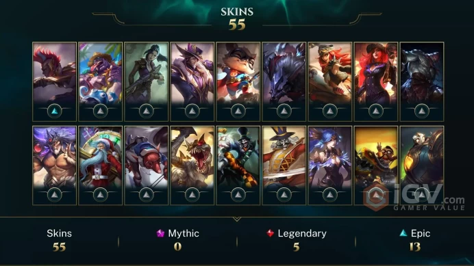 EUW / PLATIN 3 - +60LP GAIN - EMERALD 2-1 MMR - 119 Champ - 56 Perfect Skins(1 Ultimate, 5 Legendary, 13 Epic) - 30K BE - S14 ACC - FULL ACCES