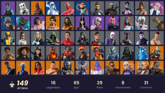 PC/PSN/Xbox/Nintendo 149 skins Leviathan Axe | Heron Stance Hero | Pitch Patroller | Predator | Snap | Torin | Paradigm (Reality-659) | Ronin |