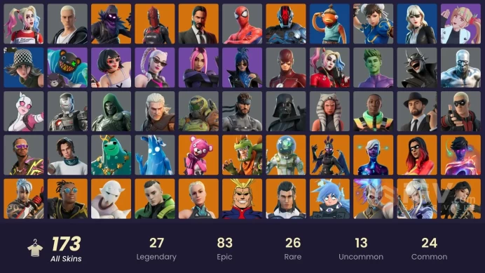 [ALL PLATFORMS]-173 Skin-182 Pickaxe-John Wick-Galaxy Grappler-Galaxy Scout-Hana-Harley Quinn-Champion Kyra-FULL ACCESS-LIFE TIME WARRANTY