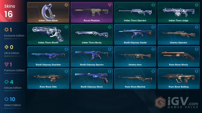 [Asia-Pacific] Iridian Thorn Blade |  Recon Phantom | 1 Knife | ~ 3,525 VP Inventory value