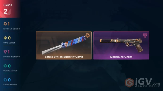 [EU] 1 SKINS | 1 KNIFES | 3 AGENTS | Yoru's Stylish Butterfly Comb | ~ 3,550 VP Inventory value