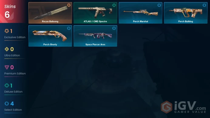 [EU] 6 SKINS | Recon Balisong | ~ 3,550 VP Inventory value