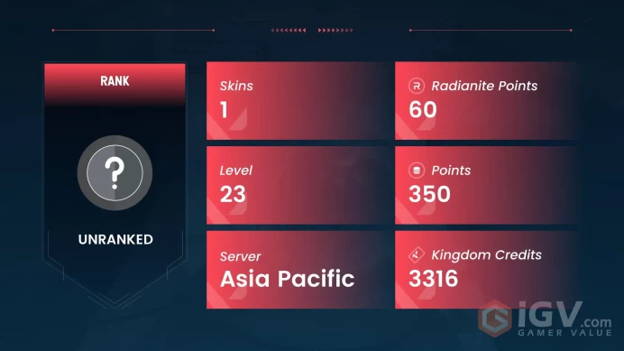 [Asia-Pacific] 1 SKIN | Arcane Vandal | Ranked Ready Current rank | ~ 2,175 VP Inventory value