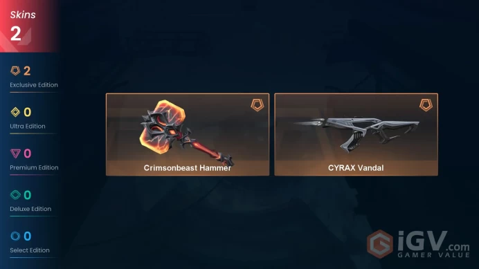 [EU] 2 SKINS | CYRAX Vandal |  Crimsonbeast Hammer