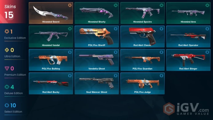 [EU] 15 SKINS | Hivemind Sword | Gold 1 Last Rank | Ranked Ready Current rank