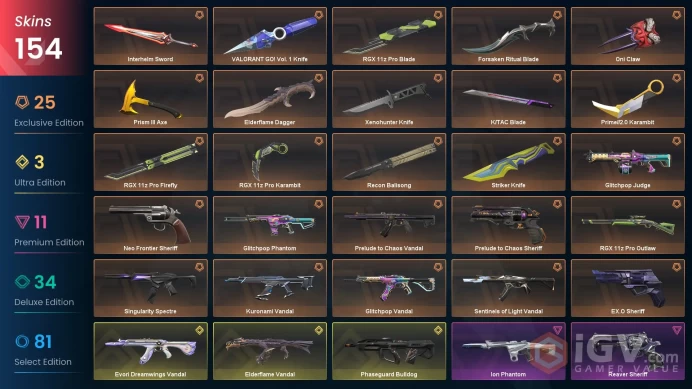 52 EU/TR & Dia MMR & RGX Firefly/Blade/Karambit-Oni Claw-EF Dagger-Prime Karam-Prelude/GP/Kuronami/Evori Vandal-Ion PH-Reaver/Ion/Neo Sheriff