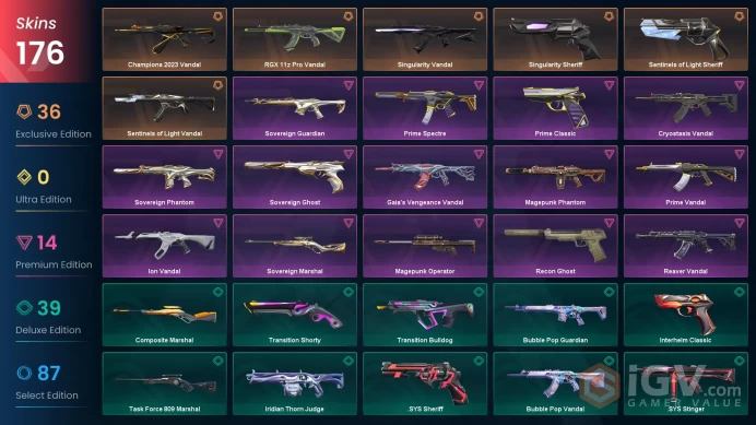 73 EU/TR&Dia MMR &2022/GP Phantom-2023/Prelude/Reaver/Gaia's Vandal-Araxys Bio-RGX Outlaw-RGX Firefly/Blade/Karambit-Reaver/Ion/Prime Karambit