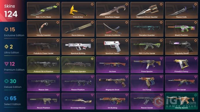 105 EU/TR & Diamond MMR & Oni 2 Sett-Prelude/RGX/Reaver Vandal-EF Dagger-RGX Blade-Reaver Knife-MP Shock-Elderflame OP-BlastX PH-Spectrum Classi