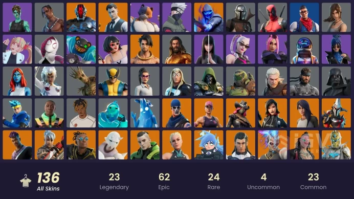 [PC/PSN/XBOX] 136 skins | OG STW | Blue Team Leader | Travis Scott | Astro Jack | Gold TNTina | Gold Meowscles | Gold Midas | Naruto Uzumak
