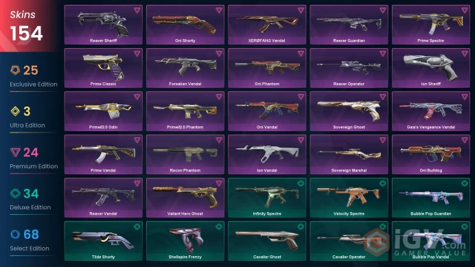 69 EU/TR& Gold MMR &RGX Blade-Gaia's Fury-Oni/Protocol PH-Prelude/Reaver/Kuronami Vandal-Reaver Sheriff-Radiant Ghost-Prime Classic-Reaver OP