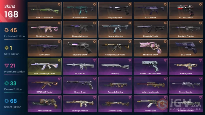NA/USA 165715 VCT 2026 Sigil Champions 2025 Bundle Ignite Fan Evori Dreamwings Vandal Mystbloom Bundle VCT x G2 Classic Prime Vandal Reaver Oper