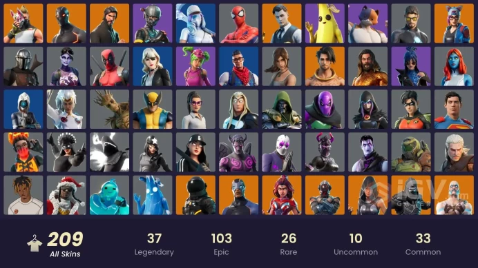 [PC/XBOX] 210 skins | The Reaper | Elite Agent | Leviathan Axe | Gold Midas | Carbon Commando | Y494