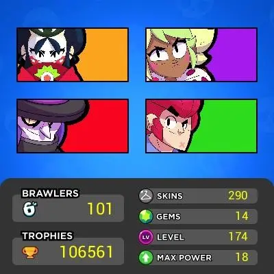 OP BS 106.5k TROPHY,MASTERS,97 PRESTIGE,8.8k+ 3v3 WINS, 101/102 UNLOCKED,18 HYPER CHARGED,290 OP SKINS,768 PINS,491 ICON,249 SPRAYS