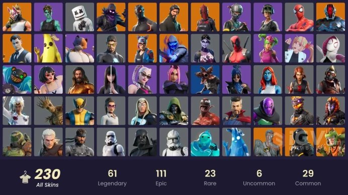 [PC/XBOX] 231 skins | The Reaper | Elite Agent | Xander | Rainbow Racer | Rogue Agent | Trailblazer | Y497