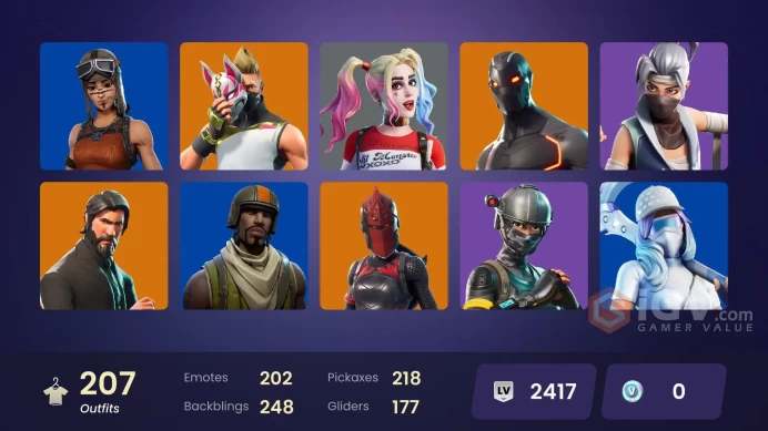 FA / 203 SKINS / THE REAPER / RENEGADE RAIDER / GOLD MIDAS / OMEGA (STAGE 5) / EXPLORER EMILIE / OG STW