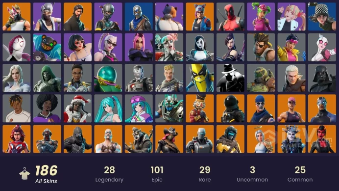 FA / 182 SKINS / THE REAPER / BLUE SQUIRE / ROYALE KNIGHT / STAGE 5 / OG STW