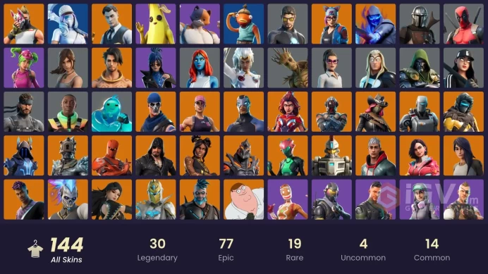 PC/PSN/Xbox/Nintnedo 144 skins | OG STW Leviathan Axe | Lara Croft | Gold Midas | Gold Brutus | Trilogy | Rogue Agent | Point Patroller | Calami