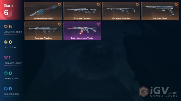 [Turkey] 6 Skins | 1 Knife | Full Acces | Kuronami Naru-Kami / Kuronami Phantom / Kuronami Operator  |