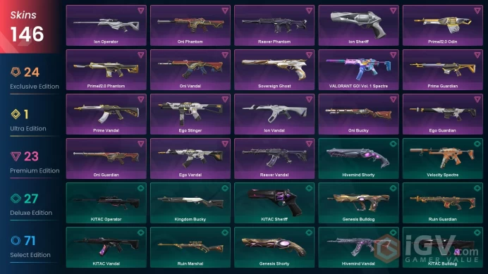 [NA] 146 Skins | 16 Knife | Full Acces | Champions 2023 Kunai / Champions 2023 Vandal / Ruin Dagger / Reaver Karambit |
