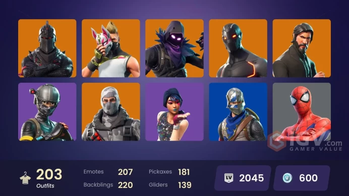 202 Skins - Mail Access - Black Knight - The Reaper - Take the L - 120 Purchased Emotes - Mako - Omega Stage 5 - Floss - Tidy