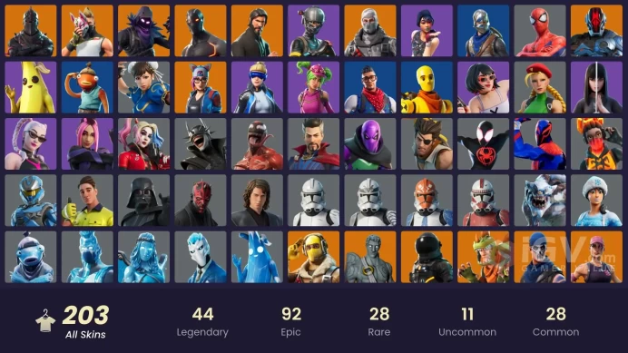 202 Skins - Mail Access - Black Knight - The Reaper - Take the L - 120 Purchased Emotes - Mako - Omega Stage 5 - Floss - Tidy