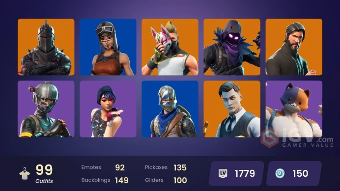 99 Skins - Mail Access - Black Knight - Playboi Carti - The Reaper - Take the L - Floss - Elite Agent - Blue Squire - 