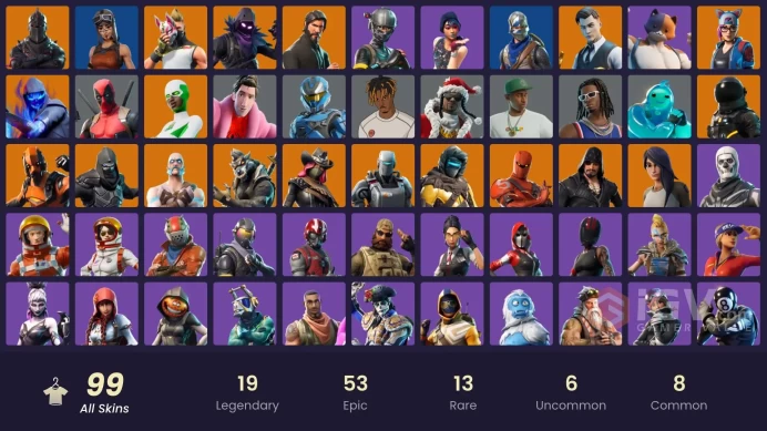 99 Skins - Mail Access - Black Knight - Playboi Carti - The Reaper - Take the L - Floss - Elite Agent - Blue Squire - 