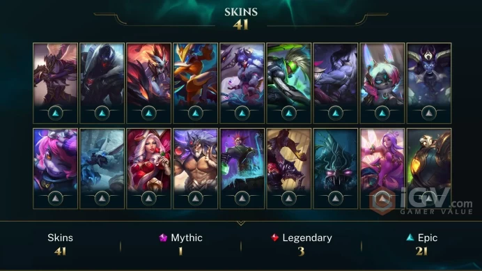 | LAS | 44 SKINS | EMERALD 1 | 67 CHAMPIONS | 154 LEVEL | INSTANT DELIVERY | FULL ACCESS | G5HYa |