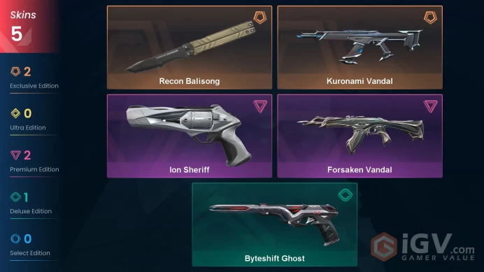 EU / Kuronami Vandal-Recon Balisong-Forsaken Vandal-Ion Sheriff - V25ACT3 PLATINUM III 39LVL - INSTANT DELİVERY / CHANGEABLE MAİL