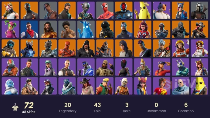 FA / 69 SKINS / TRAVIS SCOTT / THE REAPER / ELITE AGENT / PRODIGY / BLUE STRIKER / STAGE 5 / STAGE 4 / GOLD / STAGE 4 /