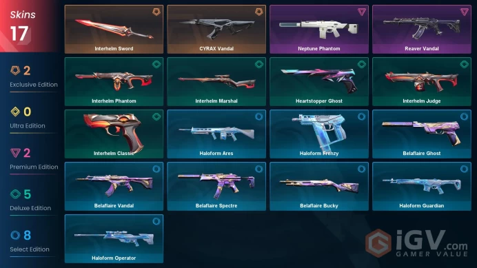 AP 17 skins 1 knifes | Interhelm Sword | CYRAX Vandal | Neptune Phantom | Reaver Vandal | Interhelm Judge | Interhelm Phantom | V0106