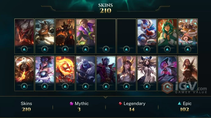 EUW 203 Skins 172 Champs | High Noon Senna | High Noon Ashe | Battle Academia Garen | Knockout Lee Sin | Waterloo Miss Fortune | LOL0061