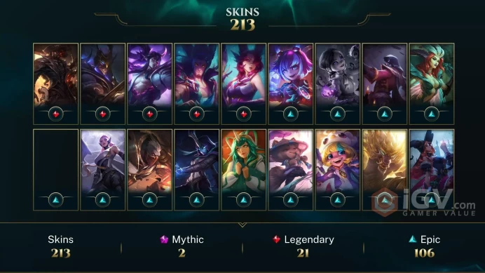 EUW 211 Skins 172 Champs | Fae Dragon Ashe | Fright Night Annie | Knockout Lee Sin | Road Warrior Miss Fortune | Lunar Beast Viego | LOL0096