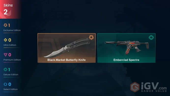 EU | 2 skins | Black.Market Butterfly Knife | Emberclad Spectre | X8716