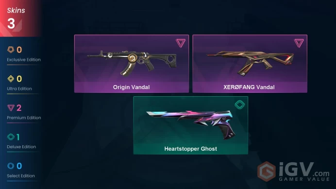 EU | 3 skins | XERØFANG Vandal | Origin Vandal | Heartstopper Ghost | N4628