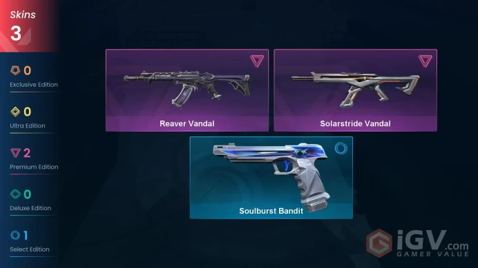 LA | 3 skins | Reaver Vandal | Solarstride Vandal | Soulburst Bandit | N6170