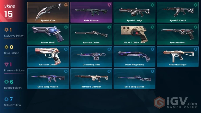 AP | VP 19 | LVL 71 | Byteshift Knife | Helix Phantom | Byteshift Vandal | Byteshift Ghost | Solarex Sheriff | Byteshift Outlaw | ATLAS  | V0279