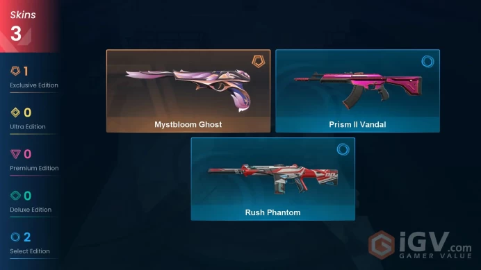 EU | VP 425 | LVL 28 | Mystbloom Ghost | Prism II Vandal | Rush Phantom | V0380