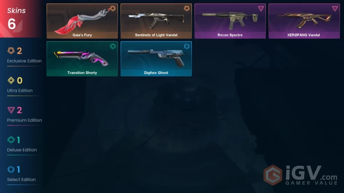 NA | VP 400 | LVL 75 | Sentinels of Light Vandal | Gaia's Fury | Recon Spectre | XERØFANG Vandal  | Transition Shorty | Digihex Ghost | V0647
