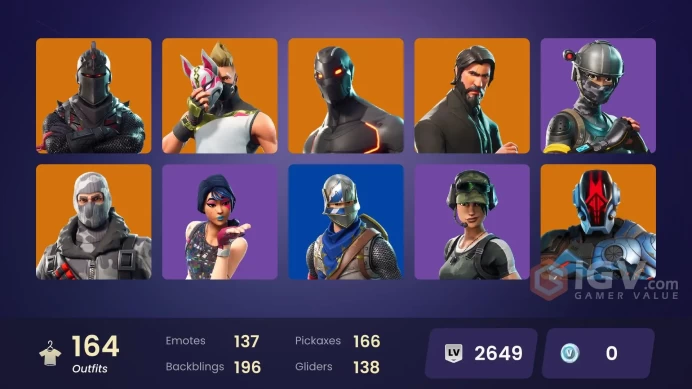 164 Skins - Mail Access - Black Knight - PC,PSN,XBOX,NINTENDO - The Reaper - Take the L - Trailblazer - Deluxe STW