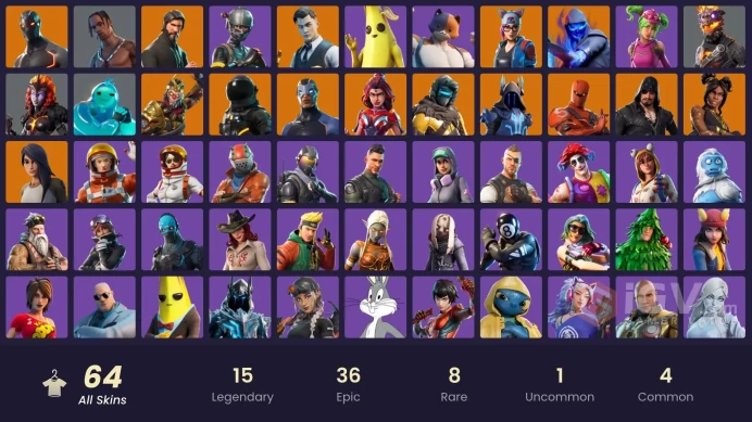 64 Skins - Mail Access - Travis Scott - The Reaper - Elite Agent - Take the L -  Gold Midas - PC,NINTENDO -  Carbide Stage 5 