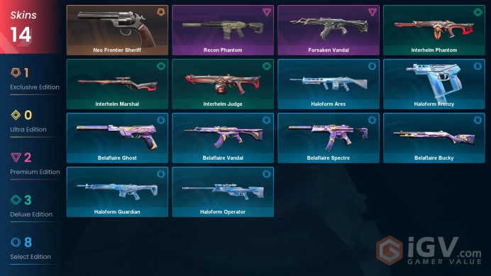 AP | VP 325 | LVL 28 | Neo Frontier Sheriff | Forsaken Vandal | Recon Phantom | Interhelm Phantom | Interhelm Judge | Interhelm Marshal  | V0463