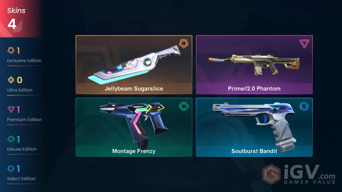 EU | VP 275 | LVL 43 | Jellybeam Sugarslice | Prime//2.0 Phantom | Montage Frenzy | Soulburst Bandit | V0776