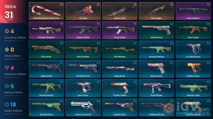 EU | VP 502 | LVL 188 | Reaver Knife | Ruin Dagger | Winterwunderland Candy Cane | Oni Claw | Prime//2.0 Phantom | Helix Phantom | Prime | V0811