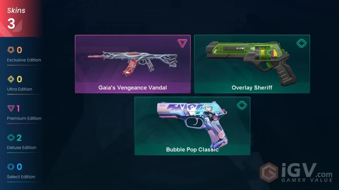 LA | VP 415 | LVL 99 | Gaia's Vengeance Vandal | Bubble Pop Classic | Overlay Sheriff | V0884