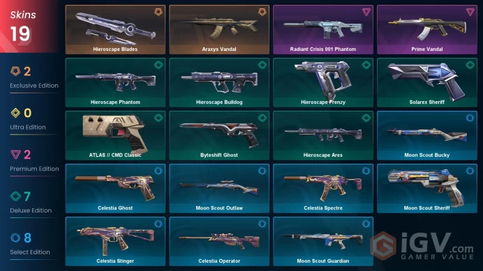 LA | VP 545 | LVL 104 | Araxys Vandal | Hieroscape Blades | Prime Vandal | Radiant Crisis 001 Phantom | Hieroscape Phantom | Hieroscape | V0912