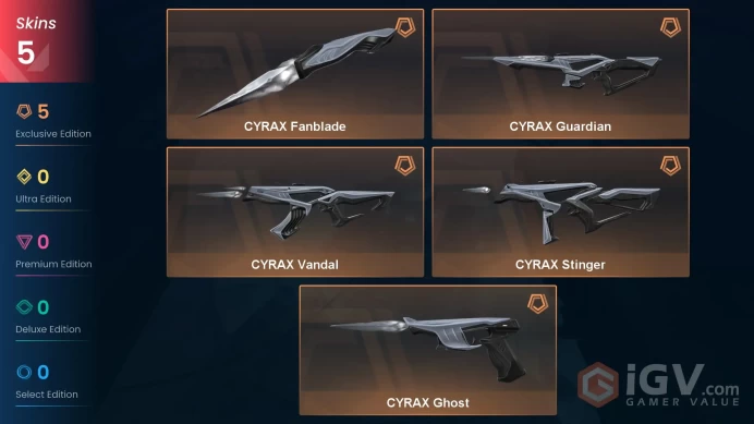 EU | VP 300 | LVL 6 | CYRAX Ghost | CYRAX Guardian | CYRAX Fanblade | CYRAX Stinger | CYRAX Vandal | V0423